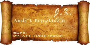 Janák Krisztián névjegykártya